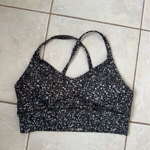 Black and White Patterned Sports Bra